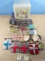 *Decorative Box Full Of Various Small Tins,