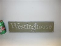 Plaque Westinghouse en Metal Blanc.