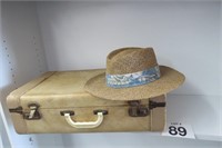Vintage Hard Shell Suit Case & Hat