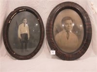 Two Early Convex Glass Picture Frames