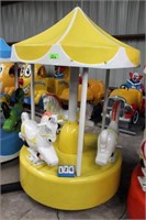 3-Horse Carousel Kiddie Ride, Coin Operated,
