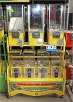 7-Way Gumball & Prize Machines w/Rolling Rack