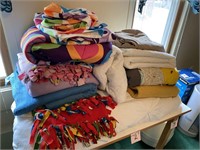 VARIOUS SIZED BLANKETS, BEDDING