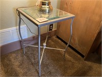 WROUGHT IRON TABLE W/ GLASS TOP