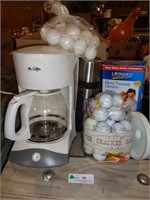 Coffee Pot, Golf Balls, Thermos