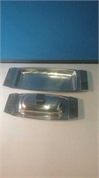 Velvet stainless tray and butter dish by Stanley