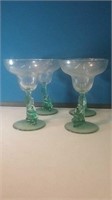 Set of four nice Margarita stems with a figure
