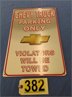 Chevy Truck Parking Tin Sign