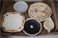 LOT OF PLATES, BOWLS, TEA CUP, AND CREAMER