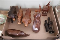 WOODEN CARVED FIGURINES 10"