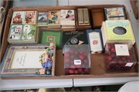 LOT OF FAUX CRANBERRIES, PLAYING CARDS,