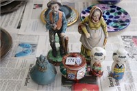 LOT OF FIGURINES, PAPER WEIGHT AND FOOTED