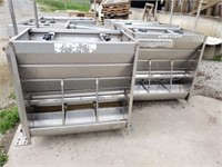 Stainless Steel Double-Sided 3-Bay Hog Feeder