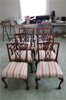SET OF SIX UPOLSTERED DINNING ROOM CHAIRS