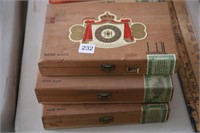 LOT OF THREE WOODEN CIGAR BOXES DUNHILL