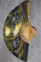 LARGE FOLD OUT HAND PAINTED FAN 40"