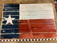Canvas Screen print Texas flag wall hanging
