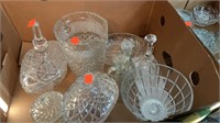 Box of Clear Crystal Assorted Glassware