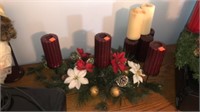 Candles (9 cnt) and Ornate Christmas Display