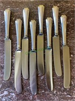 Set of 8 sterling silver handled dinner knives