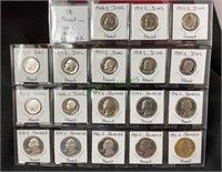 Coins - 18 proof dimes and quarters,