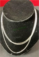 Jewelry - three sterling necklaces, 1-16 inch