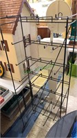 5 foot tall wire hanging rack with 28 hooks.