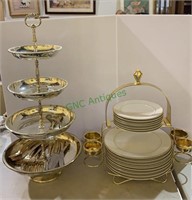 Catering or buffet set - includes a plate stand