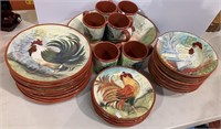 27 piece chicken and rooster china set - nice