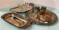 Mixed lot -  silver plate trays, pewter