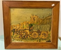 Antique painting - oil on thick canvas. Signed