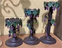 Candle holders - lot of three - different sizes,