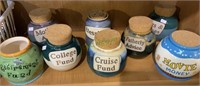 Ceramic canisters - lot of eight (1144)