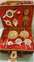 Porcelain tea set with bear - one spoon is