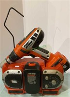 Black and Decker cordless drill - AM/FM stereo,