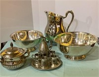 Silver plate and cuter lot - silver plate serving