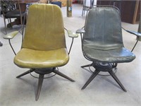 2 iron rocker/swivel chairs with removable cushion