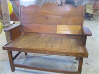 Wooden Love Seat with Cushions