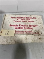 Unused Remote Electric Sprayer Control System