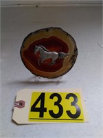 Horse on Geode Slice with Stand