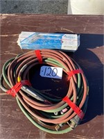 Acetylene hose and 2 SEALED boxes of 7018 welding