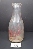 Hess Dairy Beardstown, IL Milk Bottle