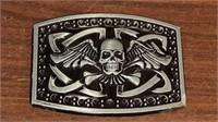 Metal skull belt buckle 4 inch by 3 inch