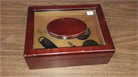 Cigar humidor with accessories 12 inches by 9