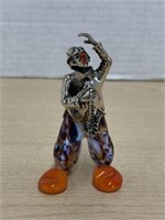 Murano Glass & Sterling Silver Clown Holding