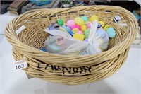 (3) Wicker Laundry Baskets & Bag of Easter Eggs