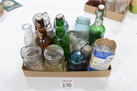 Assortment of Bottles, Lids & Insulators