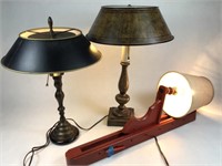 2 Table Lamps & 1 Wall Hanging Lamp