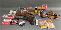 Crossman 22 Cal Air Pistol and Many Accessories