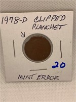 1978-D 1 Cent Clipped Error